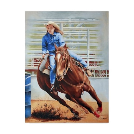 Carol J Rupp 'Barrel Racing' Canvas Art,14x19